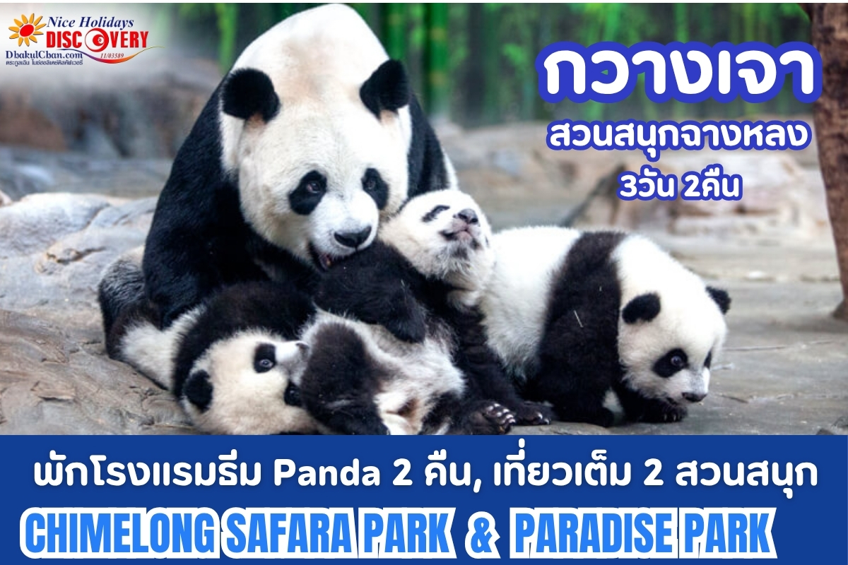 กวางเจา สวนสนุกฉางหลง ดูโชว์อลังการ 3วัน 2คืน